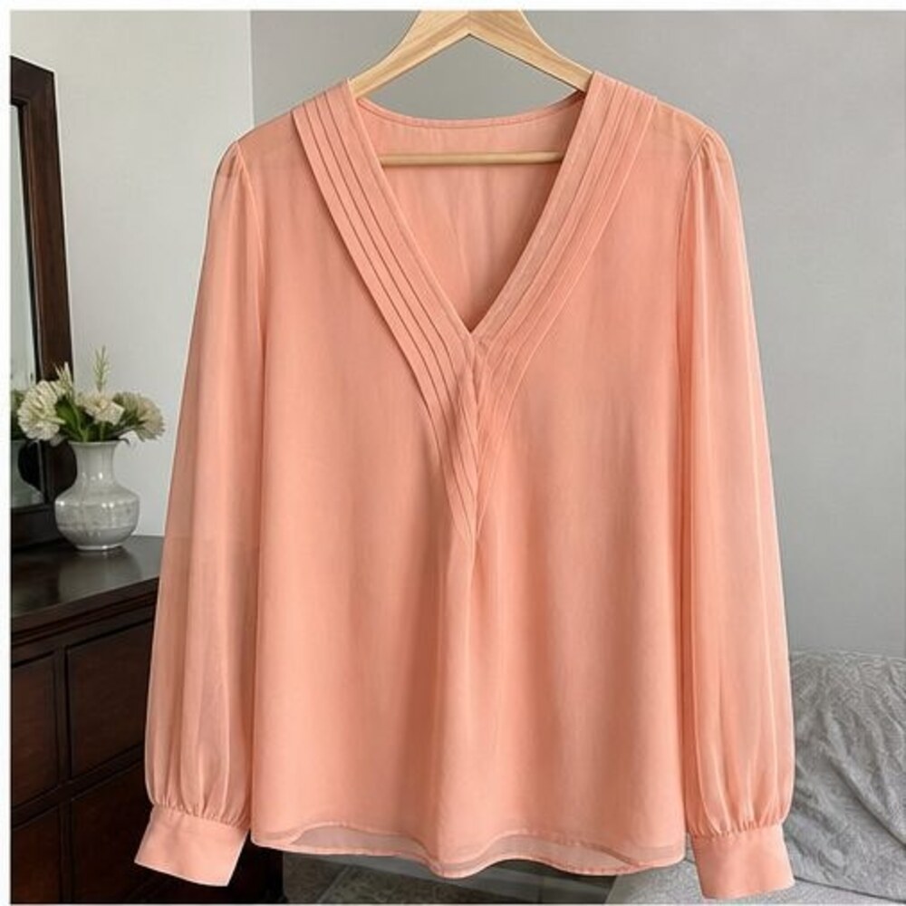 Camel Tie Neck Blouse